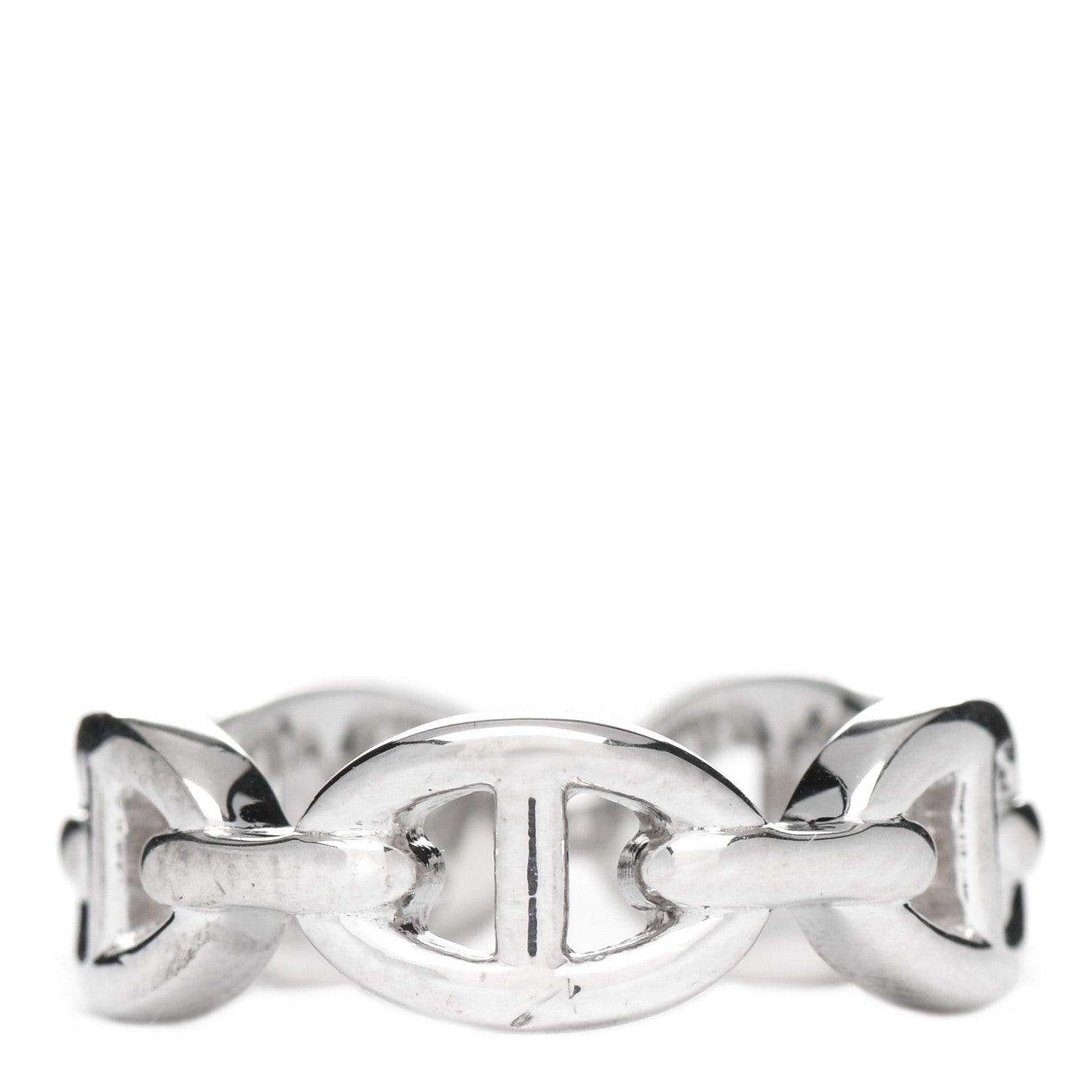 Hermes Sterling Silver PM Chaine d'Ancre Enchainee Band Ring 52 6 3 of 6