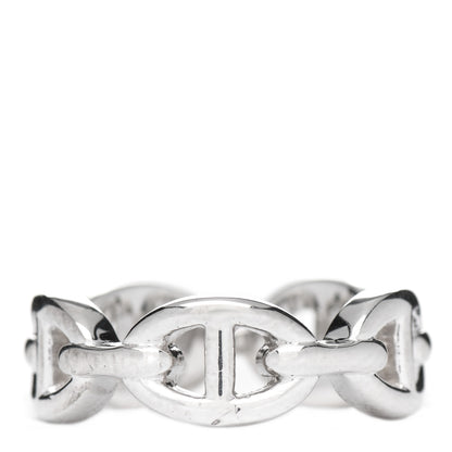 Hermes Sterling Silver PM Chaine d'Ancre Enchainee Band Ring 52 6 3 of 6