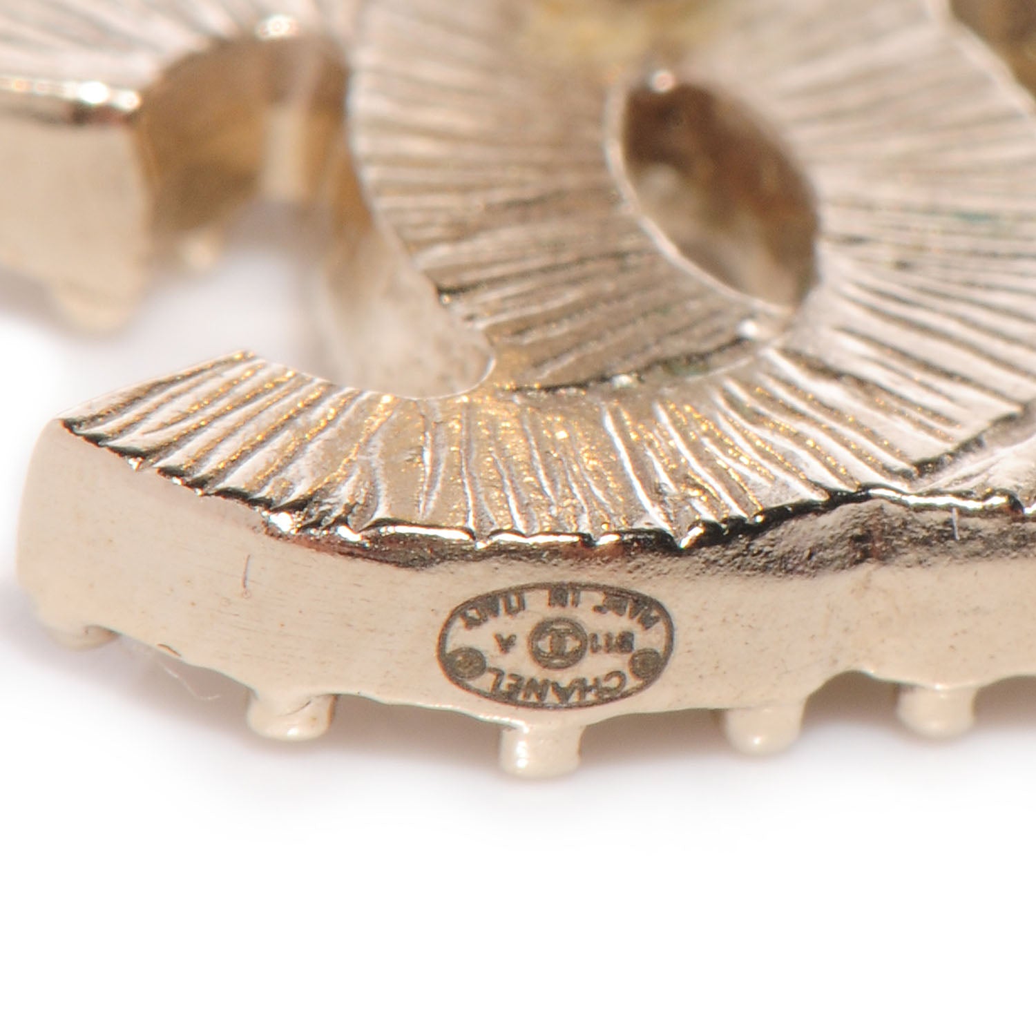 Chanel Crystal CC Earrings Gold 6 of 7
