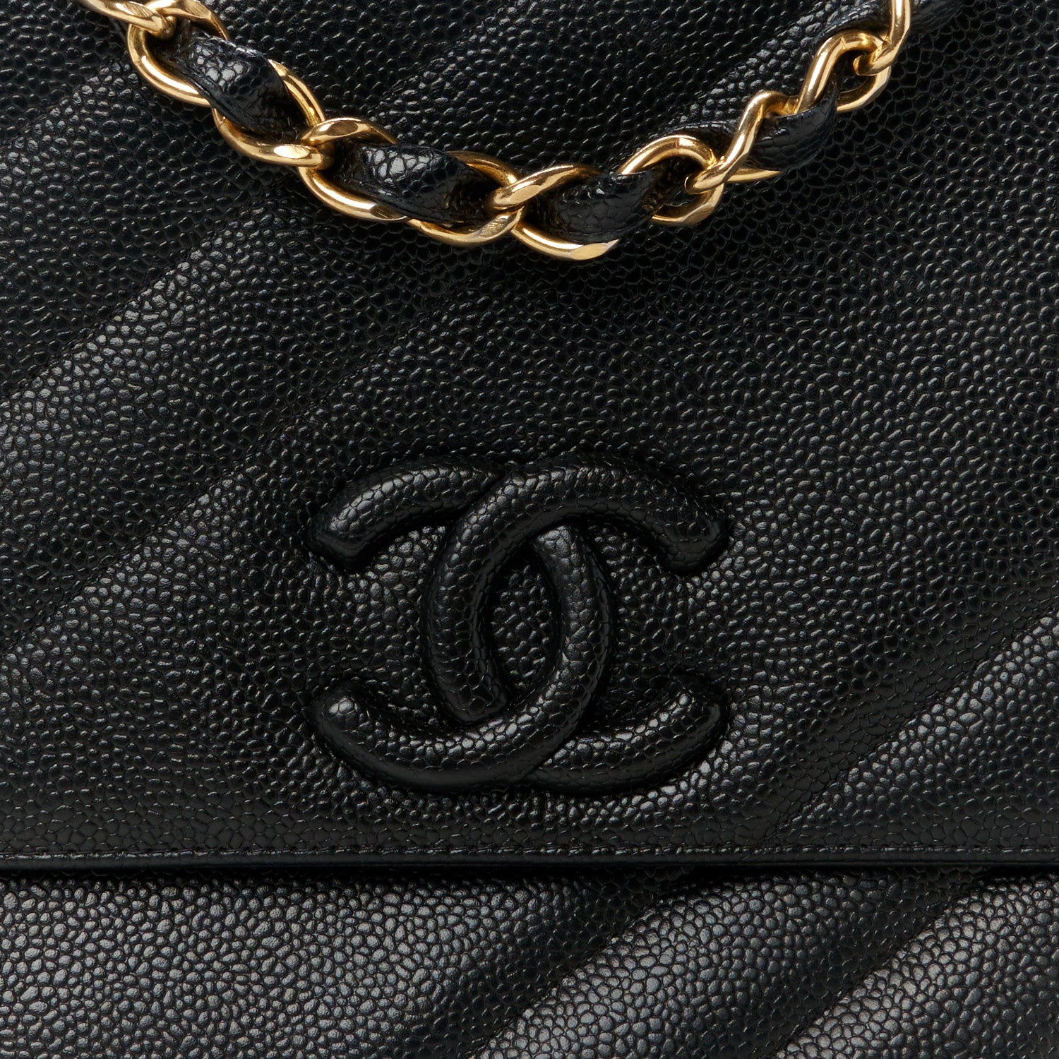 Chanel Caviar Diagonal Quilted Jumbo Single Flap Black 9 of 12