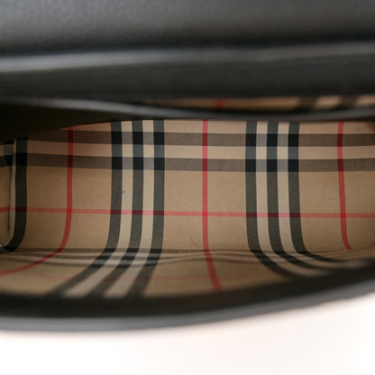 Burberry Coated Canvas Calfskin Vintage Check Medium Note Crossbody Bag Black 5 of 9