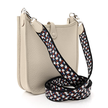 Hermes Taurillon Clemence Zigzag Evelyne TPM Beton Black White Deep Bleu 3 of 11