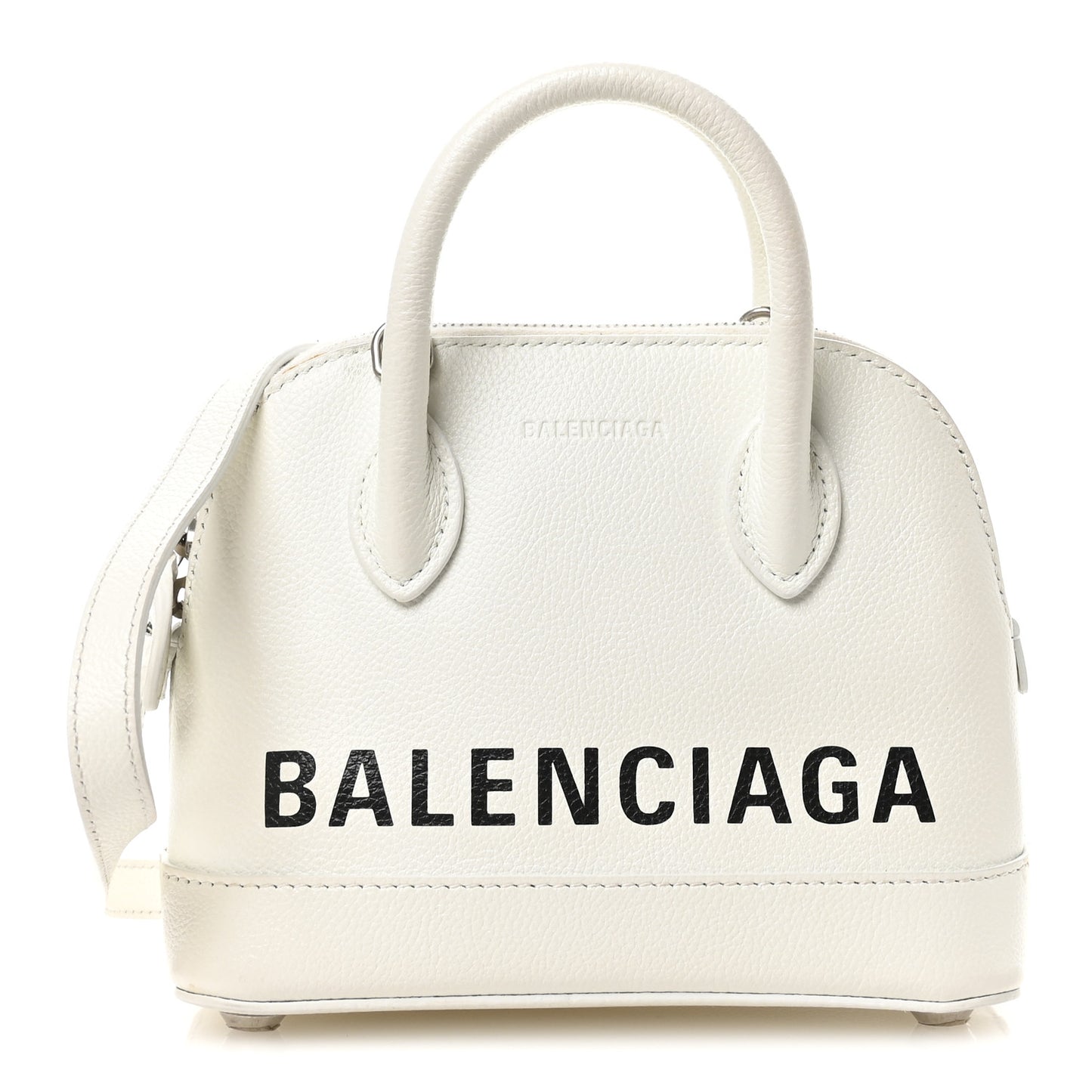 Grained Calfskin XXS Ville Top Handle Bag White Black