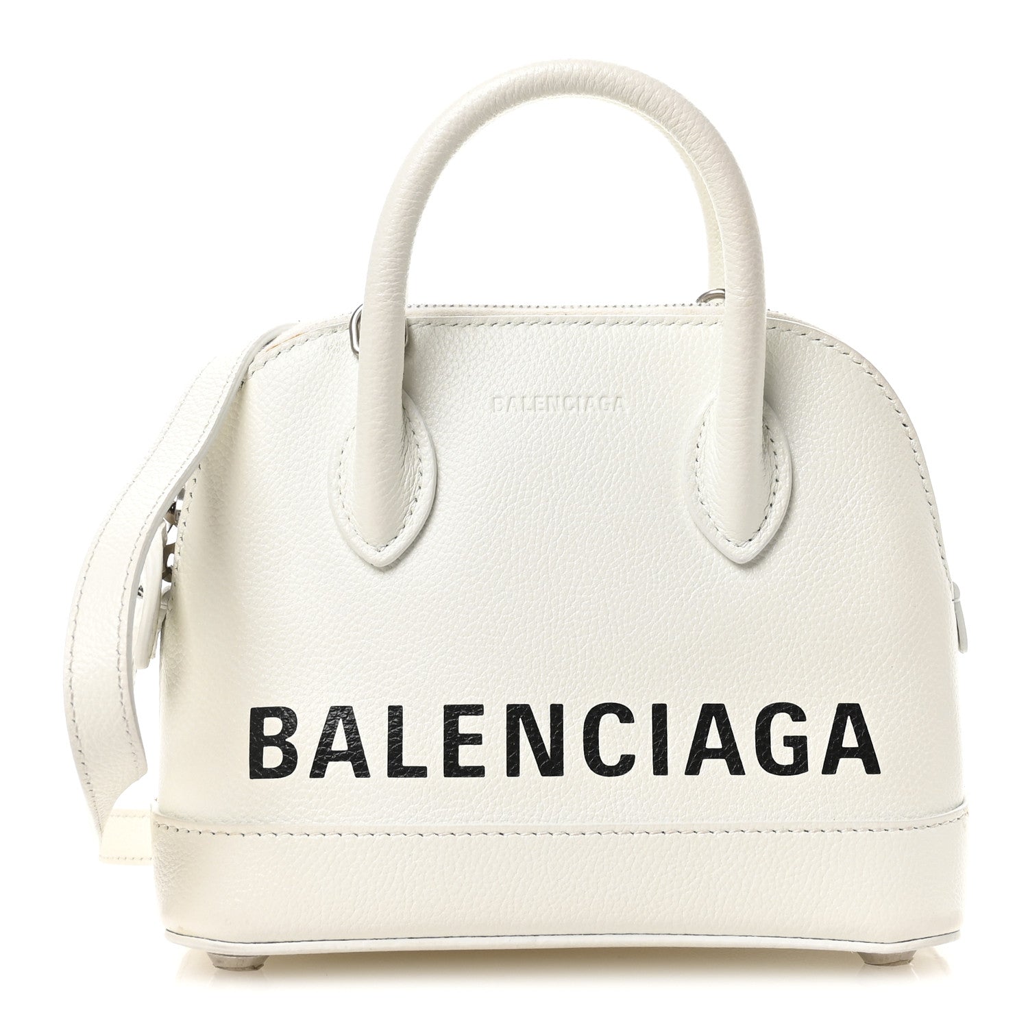 Balenciaga Grained Calfskin XXS Ville Top Handle Bag White Black 1 of 13
