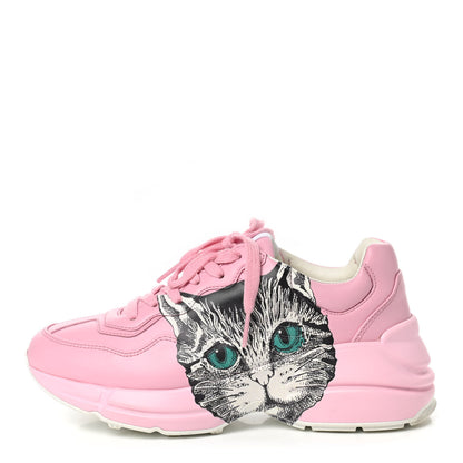 Gucci Calfskin Mystic Cat Rhyton Sneakers 35.5 Sugar Pink 1 of 9