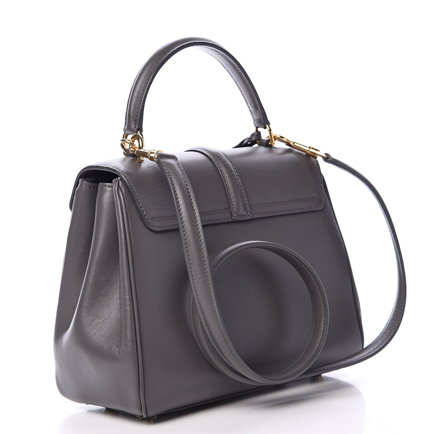 Celine Satinated Calfskin Small 16 Top Handle Bag Gray 2 of 14