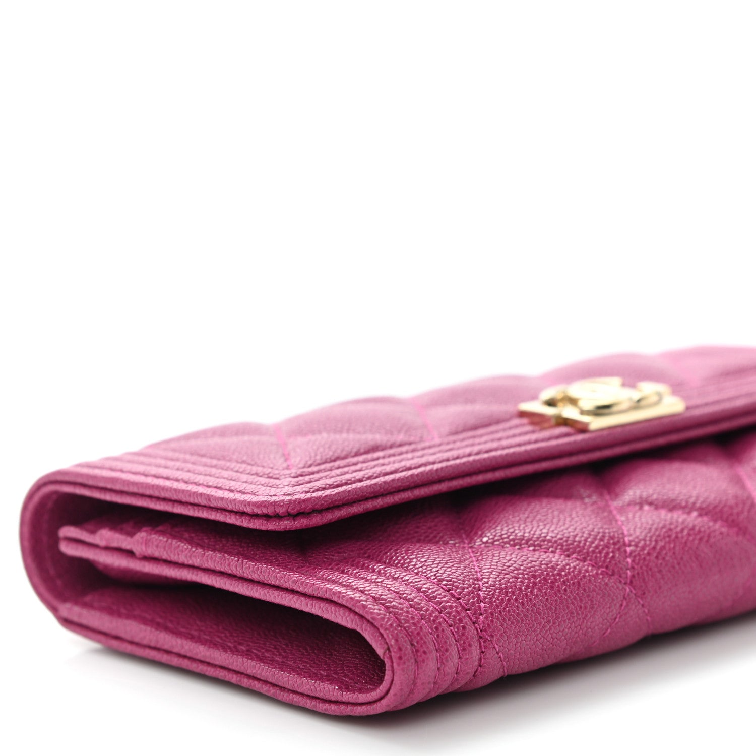 Chanel Caviar Quilted Medium Boy Flap Wallet Fuchsia 9 of 11
