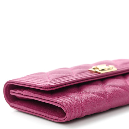 Chanel Caviar Quilted Medium Boy Flap Wallet Fuchsia 9 of 11