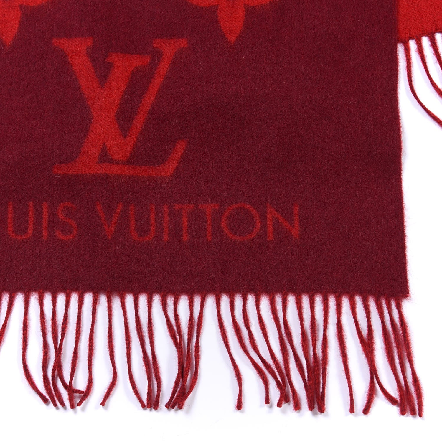 Louis Vuitton Cashmere Monogram Reykjavik Scarf Cherry 3 of 4