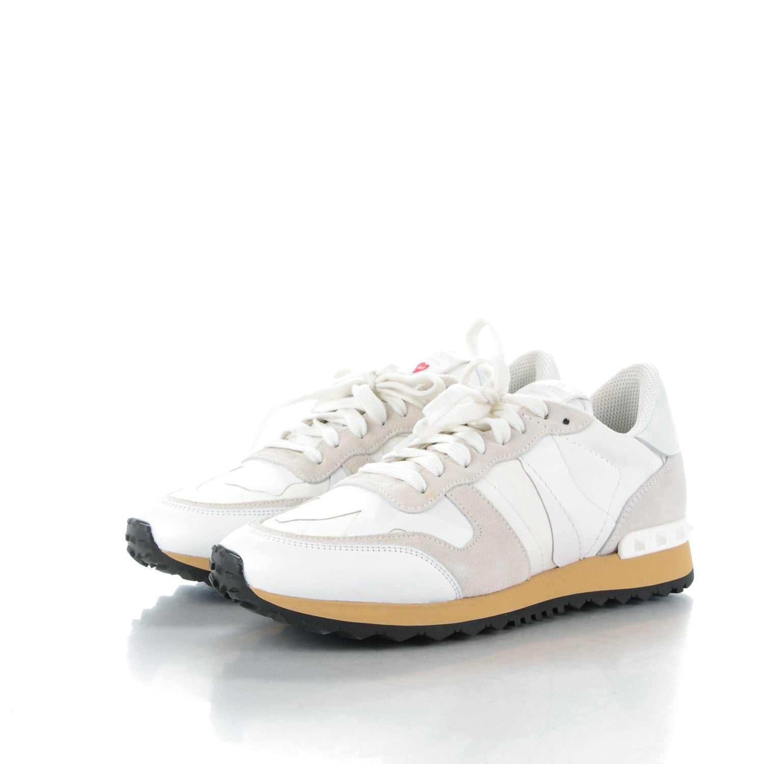 Valentino Garavani Fabric Suede L'Amour Womens Rockrunner Sneakers 39.5 White 3 of 10