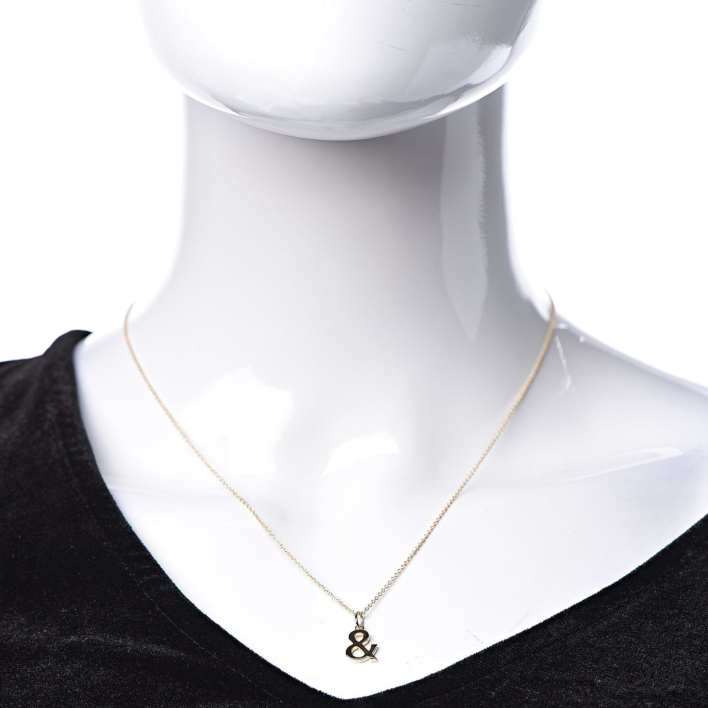 18K Yellow Gold Ampersand Pendant Necklace