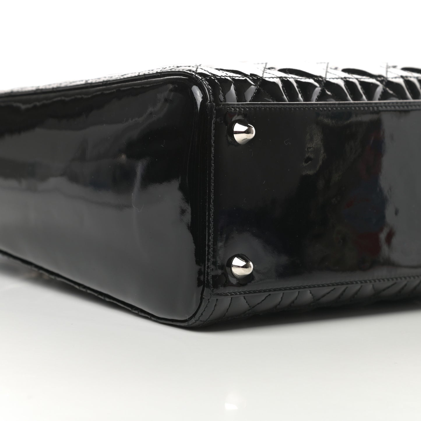 Patent Cannage Large Lady Dior Black