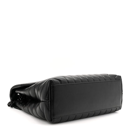 Saint Laurent Calfskin Y Quilted Monogram Monochrome Medium Loulou Chain Satchel Black 4 of 10