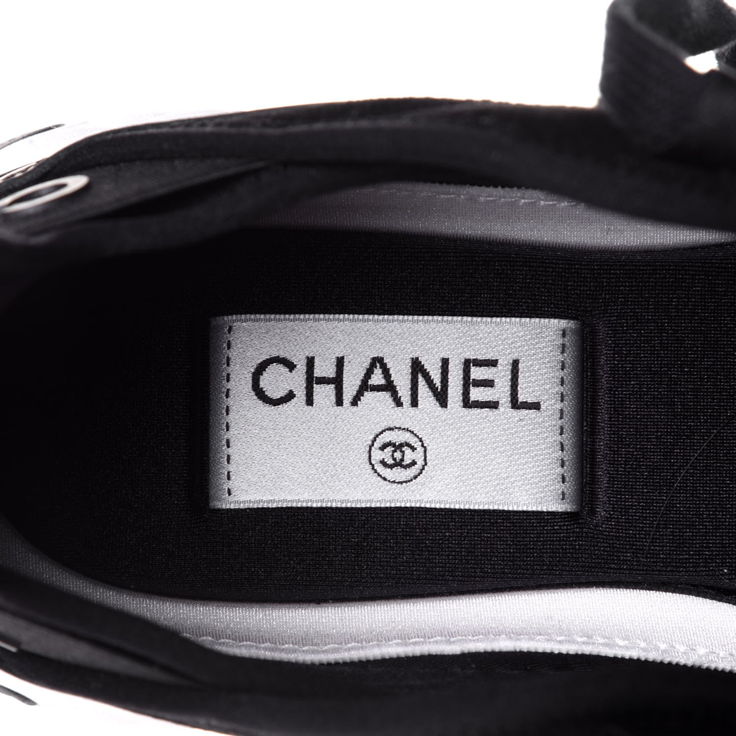 Chanel Velvet Calfskin Mixed Fibers CC Sneakers 38 Black 9 of 11