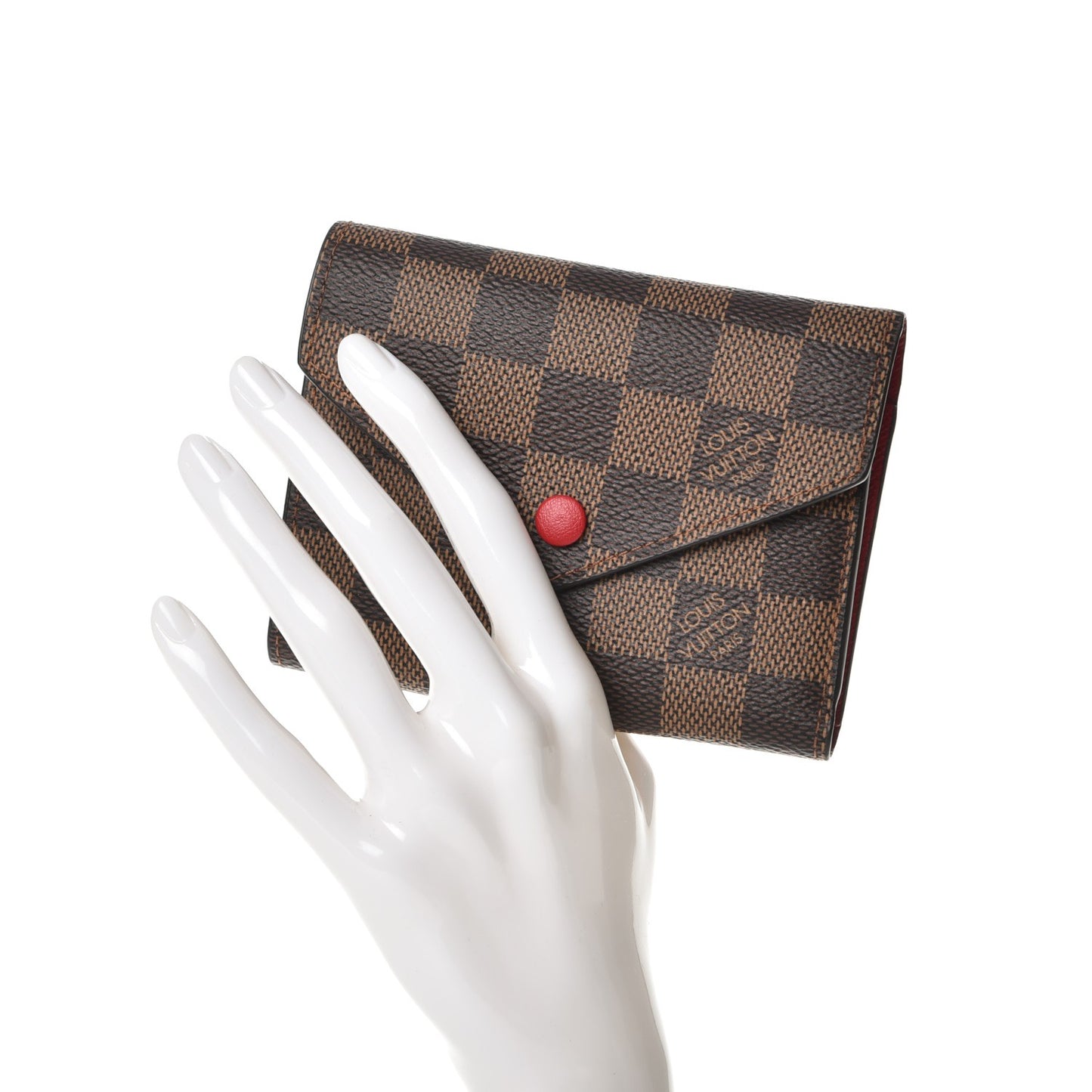 Damier Ebene Victorine Wallet Red