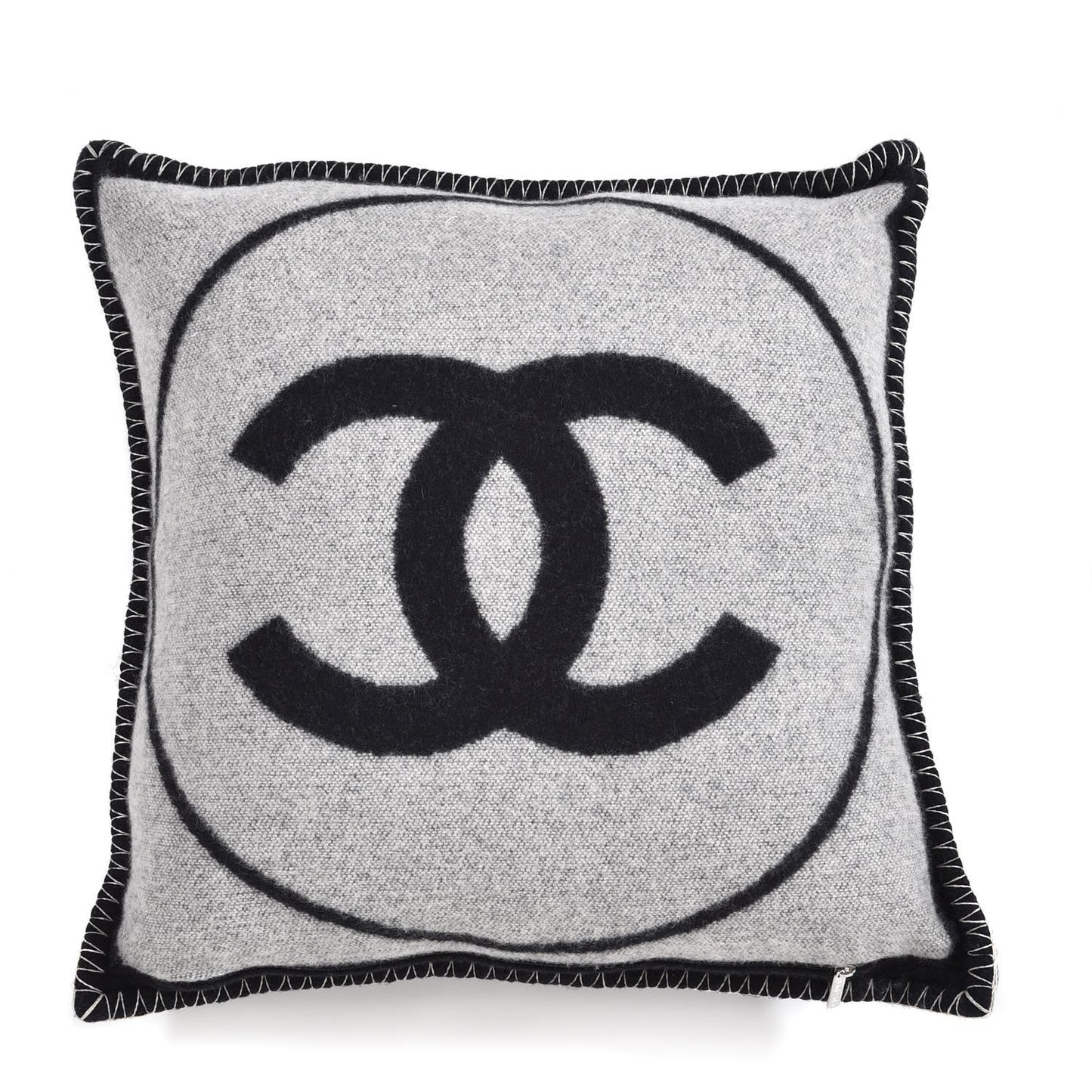 Merino Wool Cashmere CC Pillow Black Beige