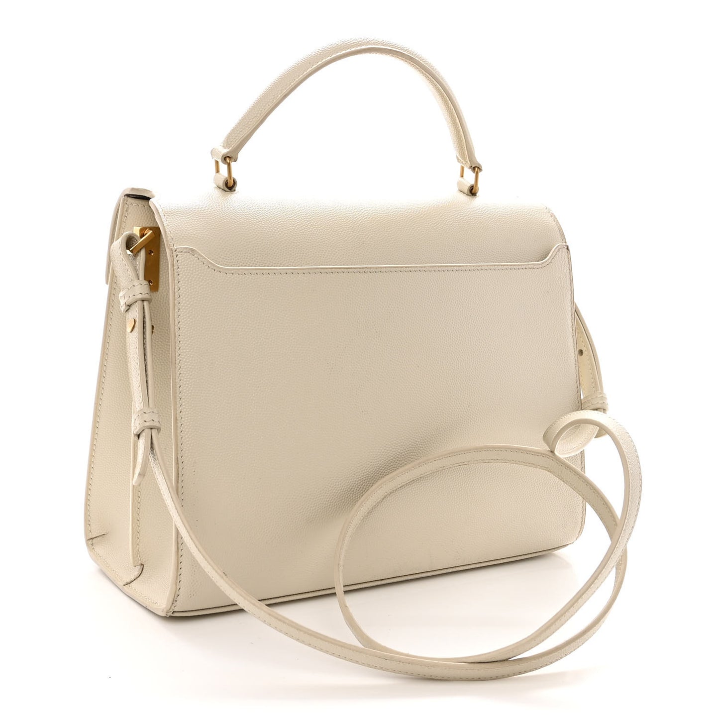 Smooth Calfskin Medium Classic Monogram Cassandra Top Handle Crema Soft Rouge Legion