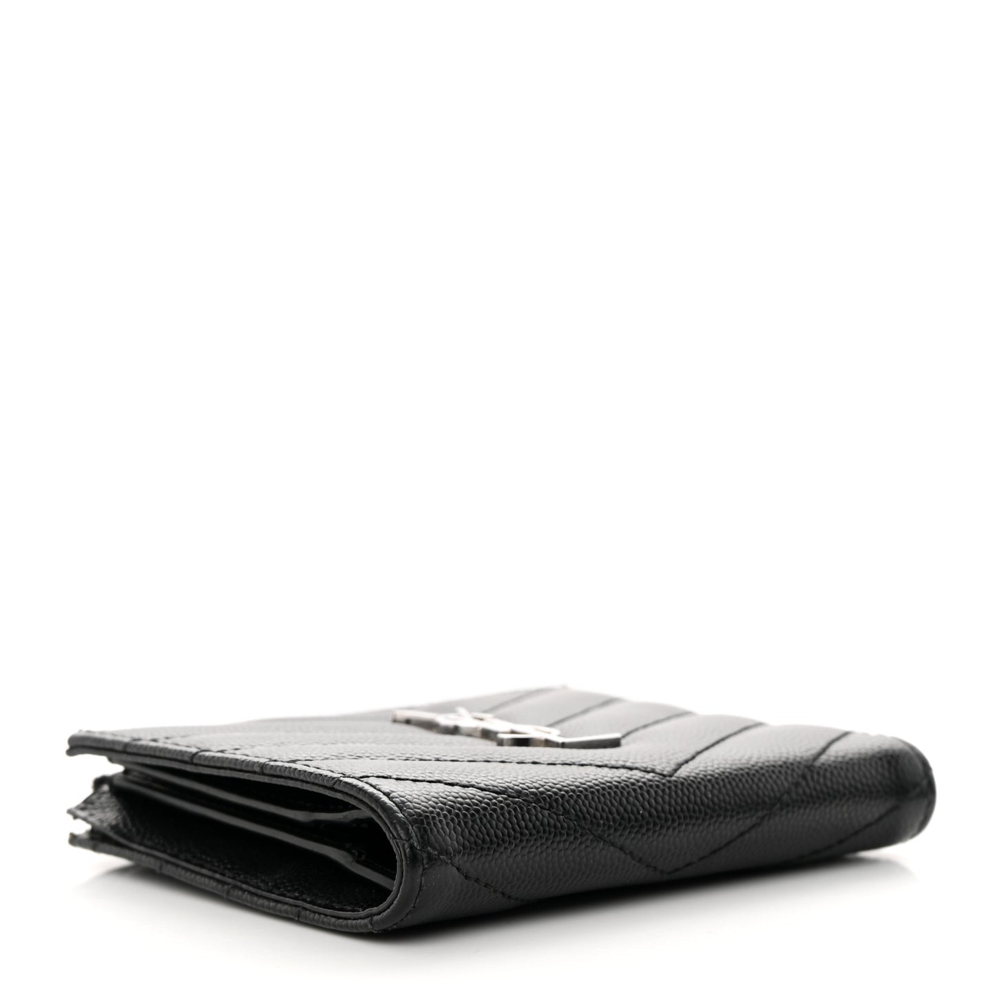 Grain De Poudre Matelasse Chevron Monogram Zipped Card Case Black