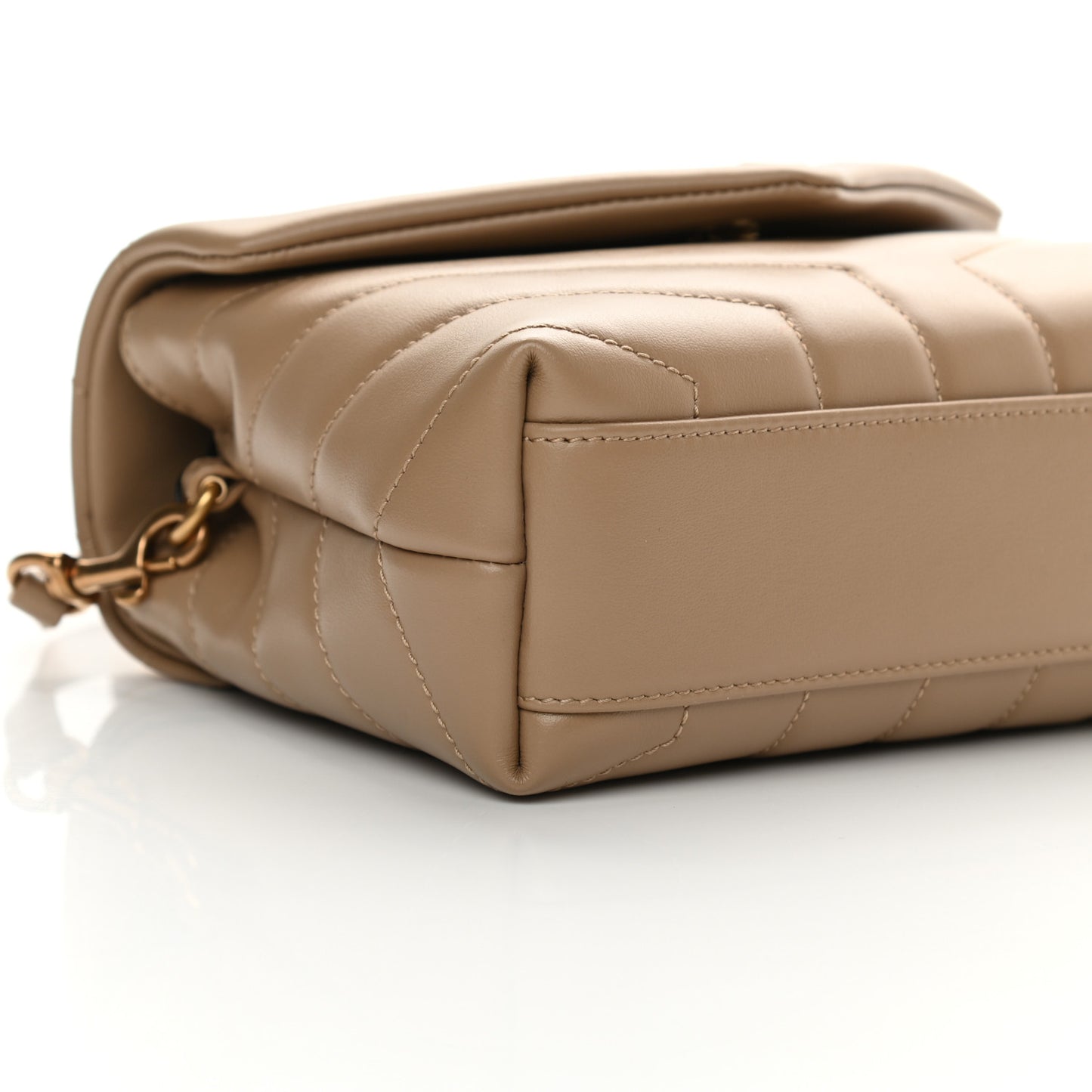 Calfskin Y Quilted Monogram Toy Loulou Crossbody Bag Dark Latte