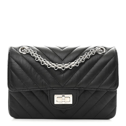 Chanel Aged Calfskin Chevron Quilted 2.55 Reissue Mini Flap Black 1 of 11