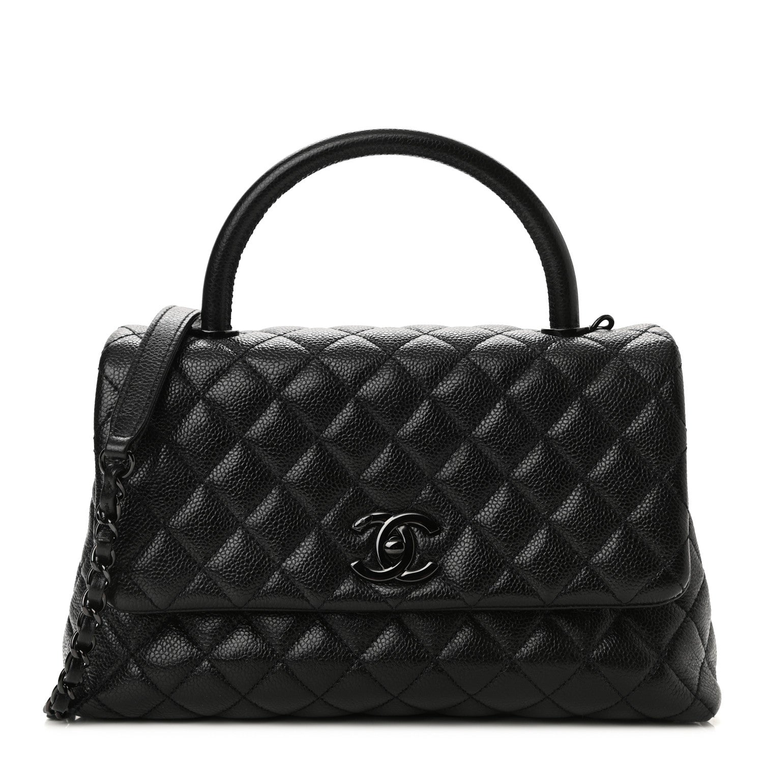 Chanel Caviar Quilted Small Coco Handle Flap So Black 1 of 10