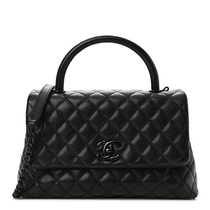 Chanel Caviar Quilted Small Coco Handle Flap So Black 1 of 10