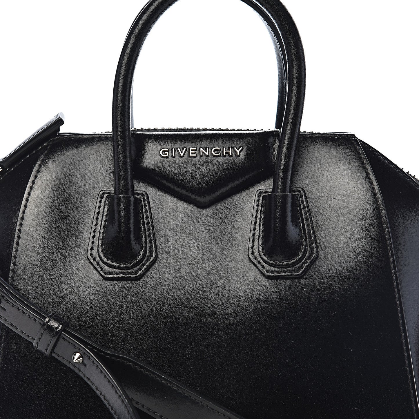 Shiny Lord Calfskin Mini Antigona Black