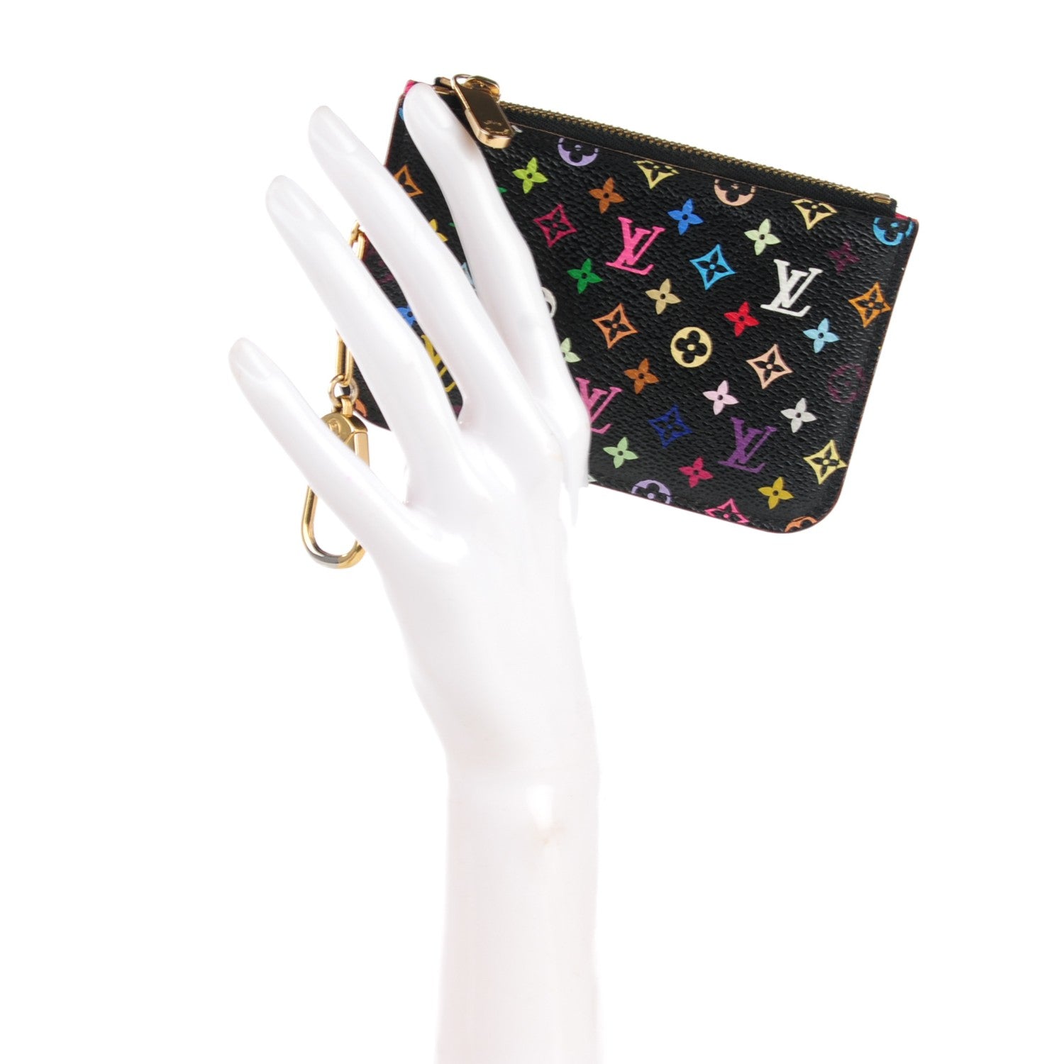 Louis Vuitton Monogram Multicolor Key Pouch Black Grenade 2 of 8