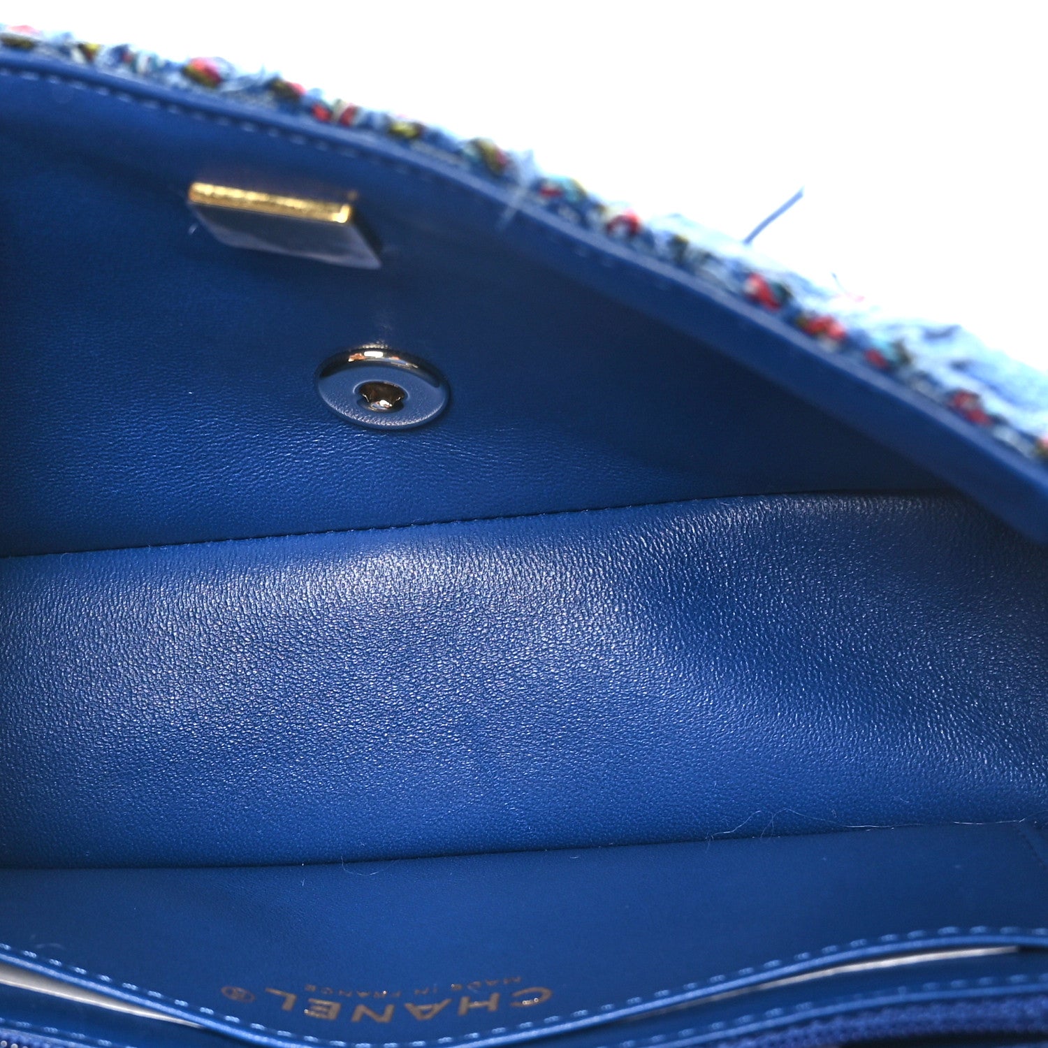 Chanel Tweed Quilted Mini Rectangular Flap Blue Multicolor 5 of 10