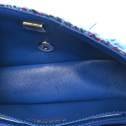 Chanel Tweed Quilted Mini Rectangular Flap Blue Multicolor 5 of 10
