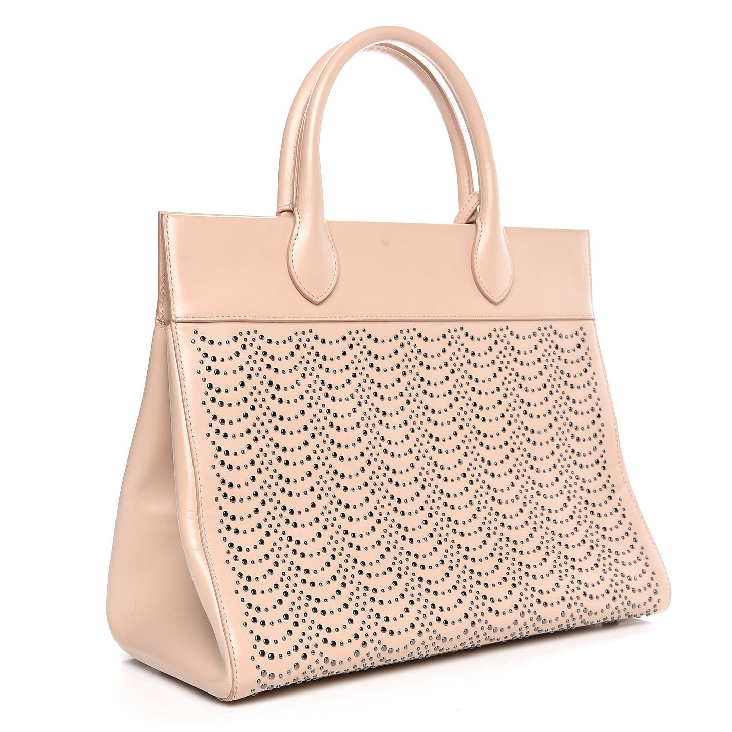 Calfskin Studded Tote Sahara