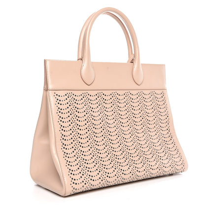 Alaia Calfskin Studded Tote Sahara 4 of 10