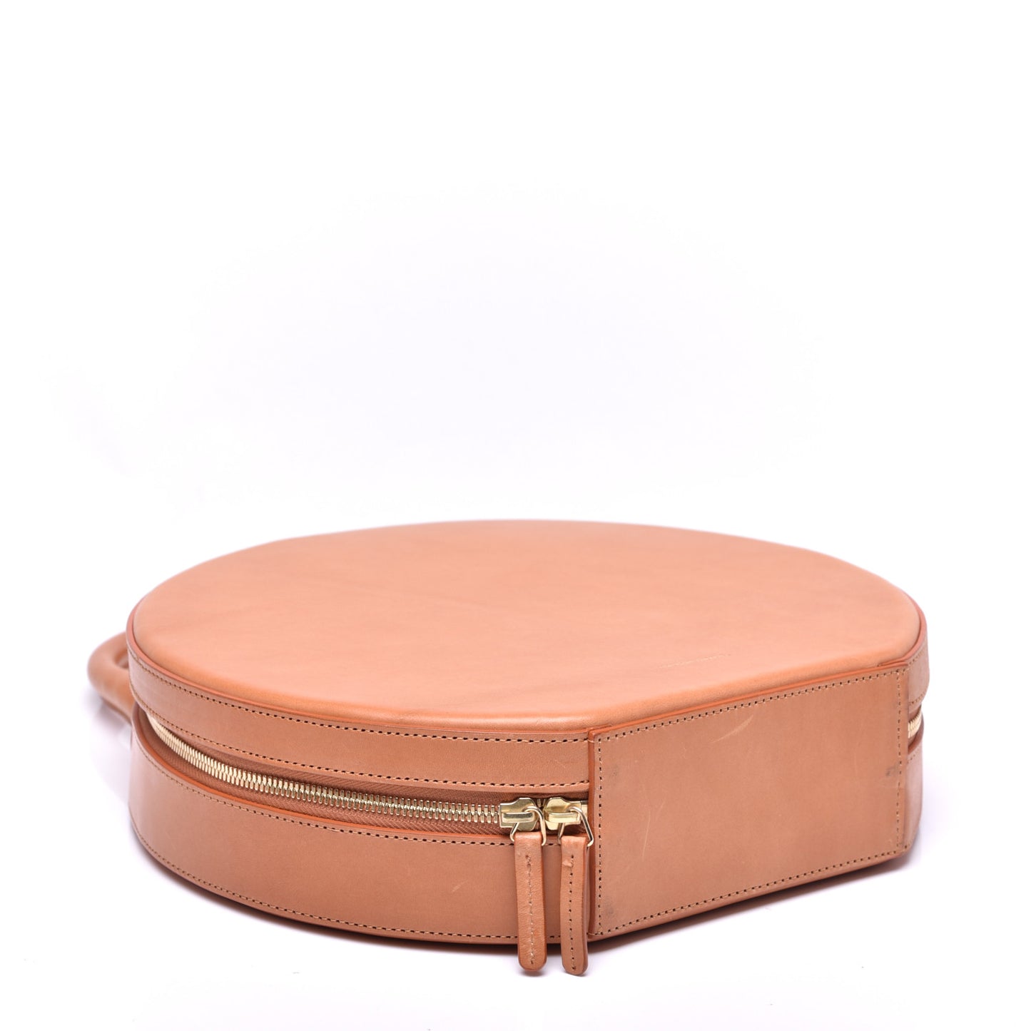 Vegetable Tanned Calfskin Circle Bag Cammello