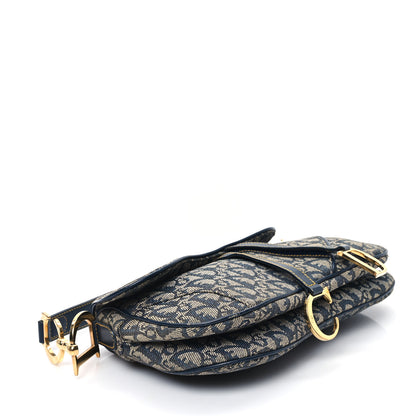 Christian Dior Monogram Double Saddle Bag Navy Blue 4 of 13