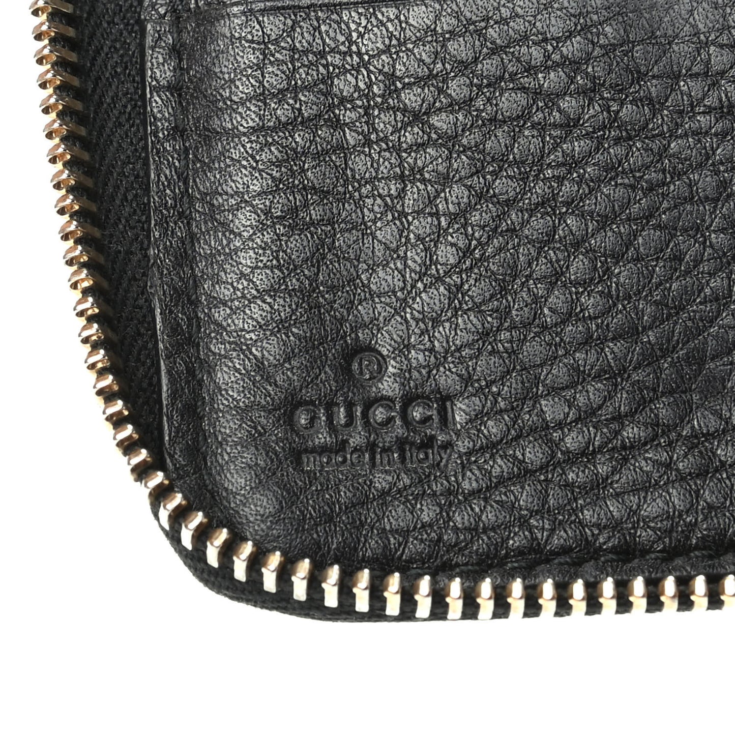 Pebbled Calfskin Soho Zip Around Wallet Black