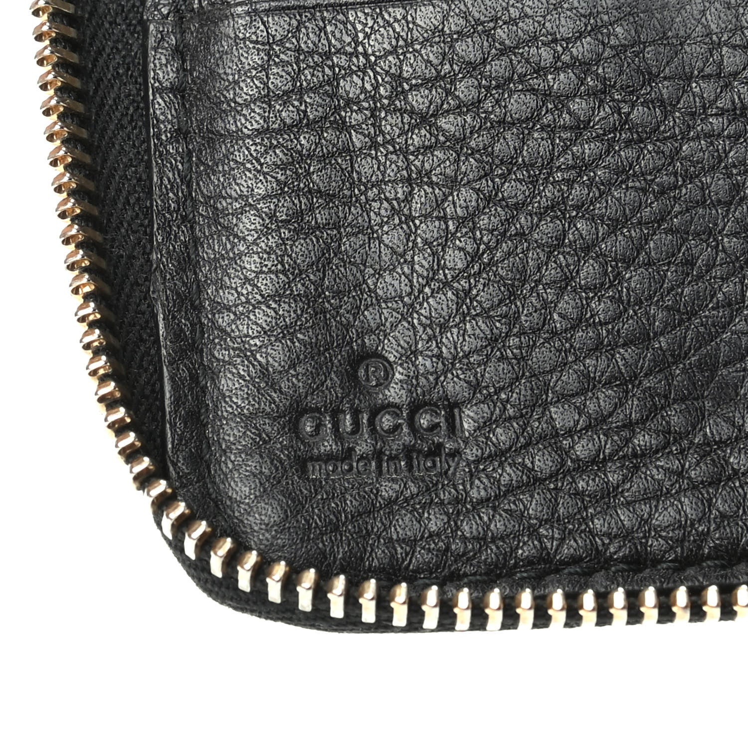 Gucci Pebbled Calfskin Soho Zip Around Wallet Black 6 of 12