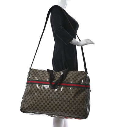 Gucci Crystal Monogram Web Large Carry On Duffle Bag Brown 2 of 13