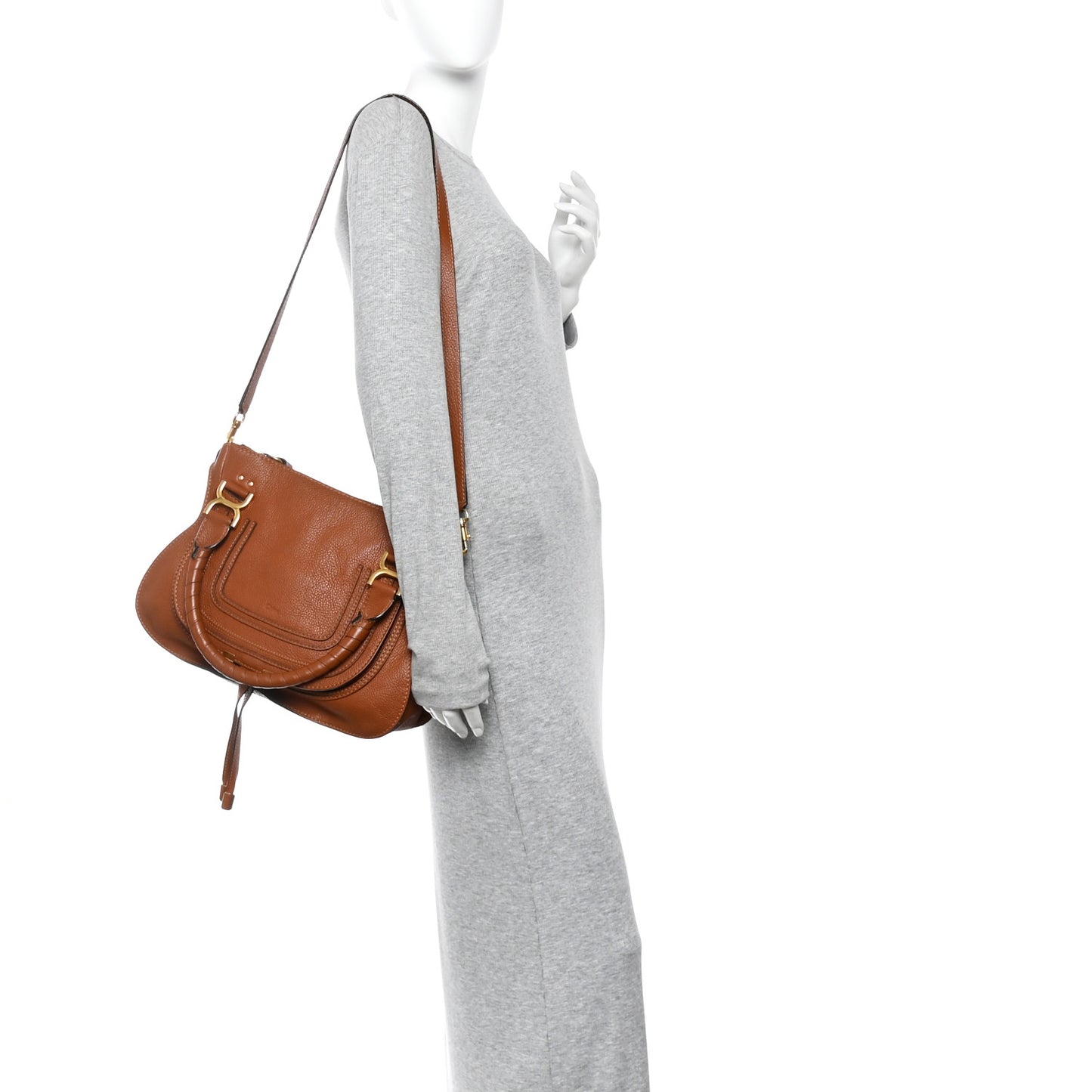 Calfskin Braided Medium Marcie Double Carry Tan