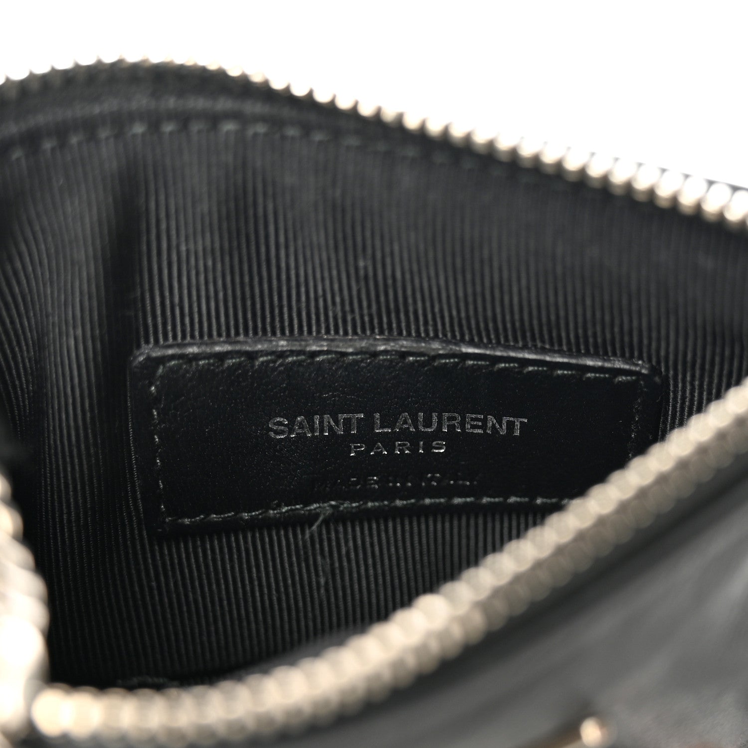 Saint Laurent Calfskin Monogram Small Fringe Key Pouch Black 6 of 9