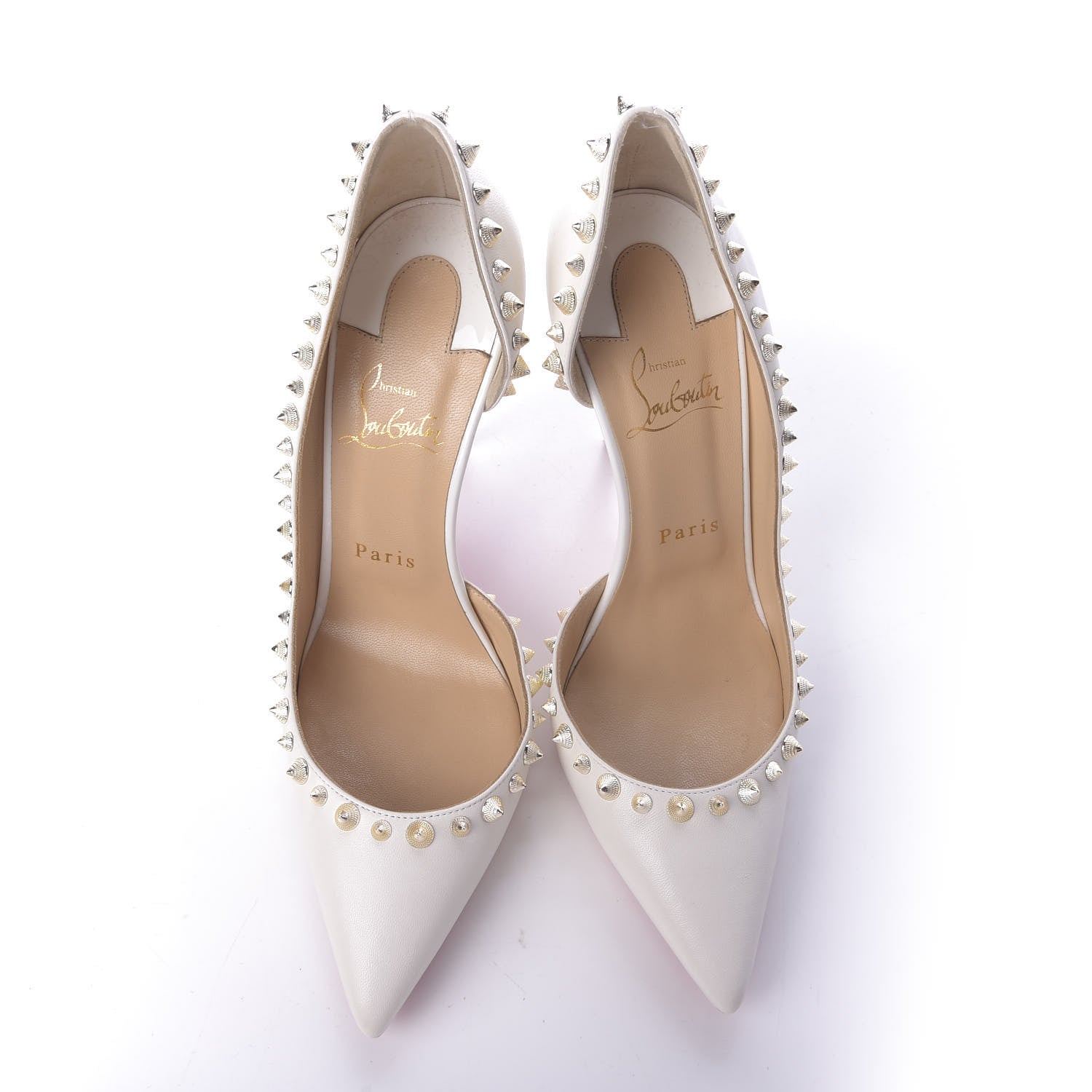 Christian Louboutin Shiny Nappa Irishell 100 Pumps 38 White 6 of 12
