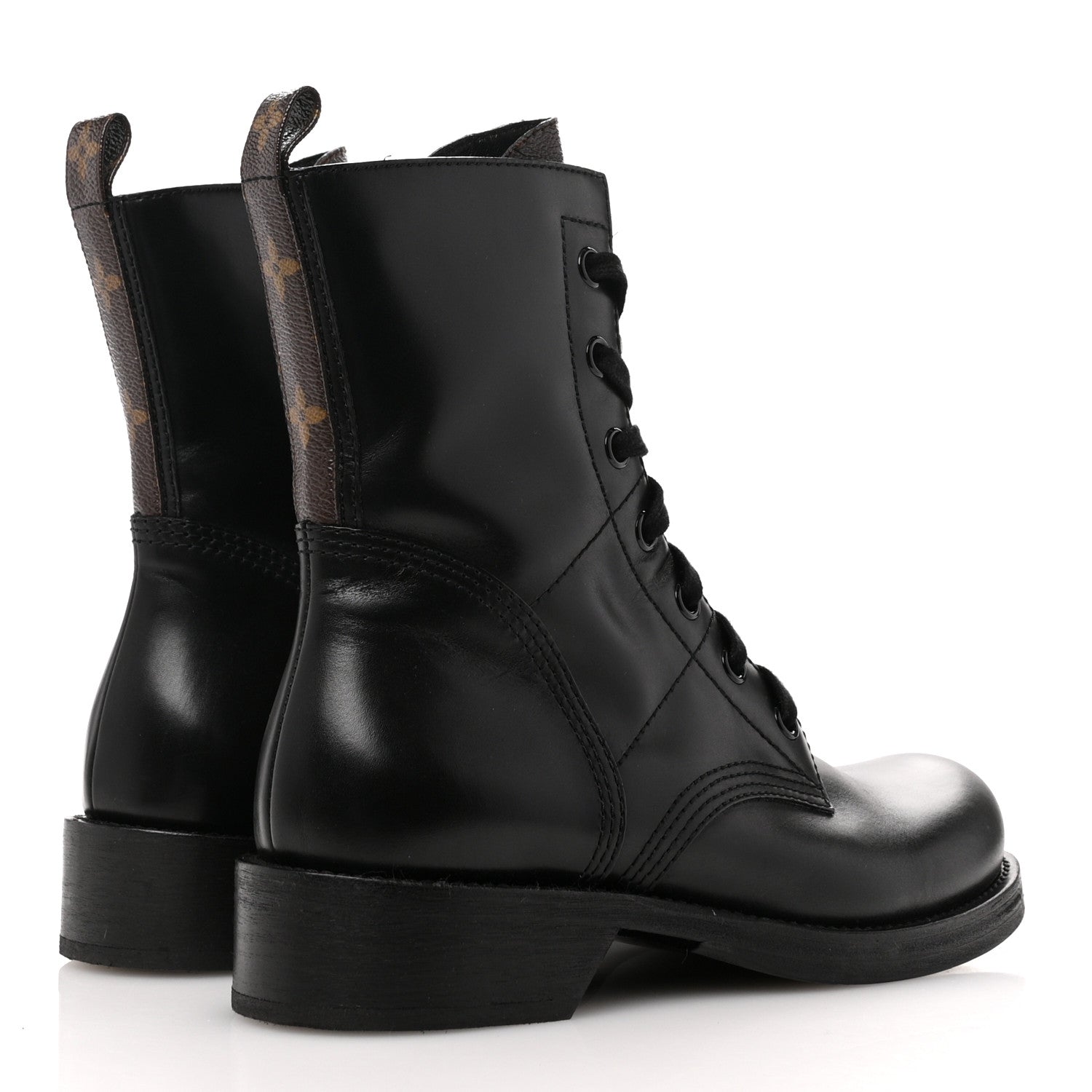 Louis Vuitton Calfskin Monogram Metropolis Flat Ranger Boots 40 Black 5 of 11