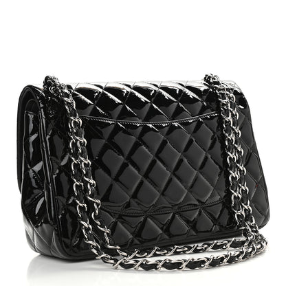 Chanel Patent Quilted Jumbo Double Flap Black 3 of 11
