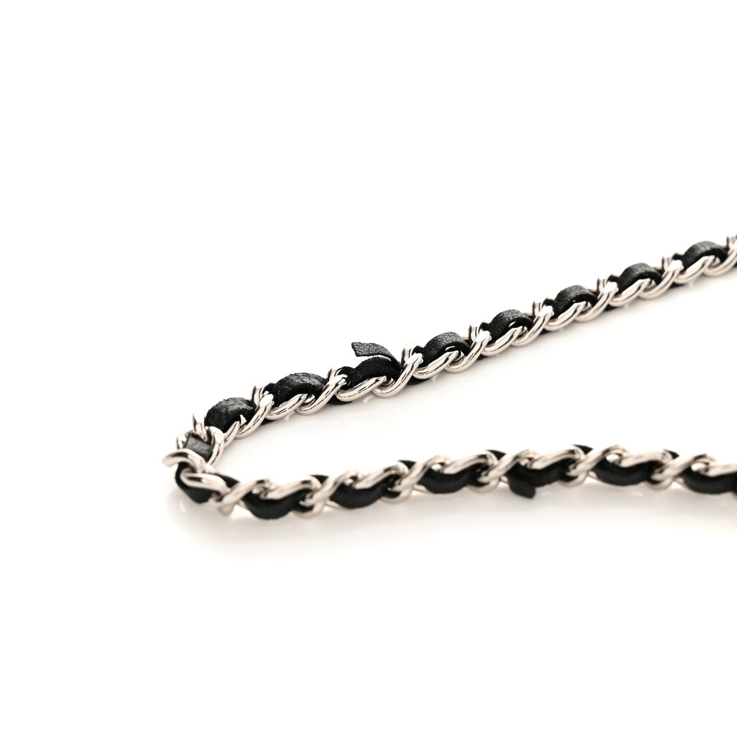 Lambskin Camellia Embossed Wallet on Chain WOC Black