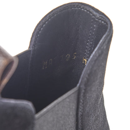 Louis Vuitton Suede Monogram Uniformes Cap Toe Chelsea 75mm Ankle Boots 38 Black 8 of 12
