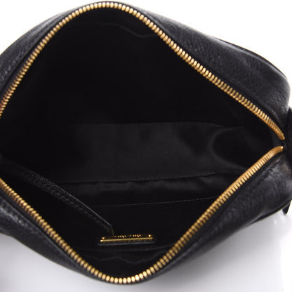 Miu Miu Goatskin Madras Crossbody Bag Black 5 of 10