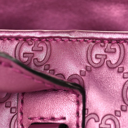 Gucci Metallic Soft Guccissima Large Heart Bit Charm Top Handle Tote Fresia Rose 20 of 26