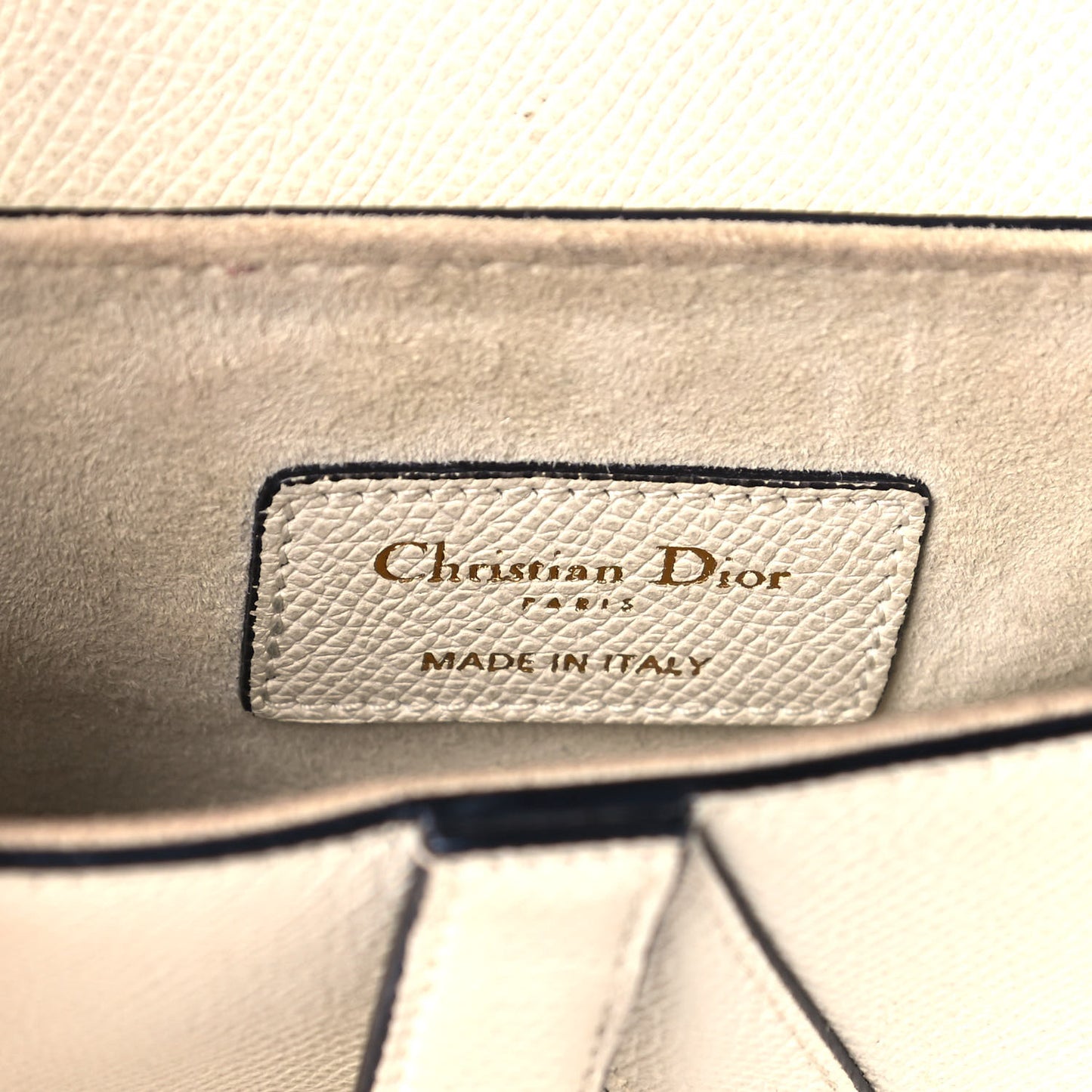 Grained Calfskin Mini Saddle Bag White
