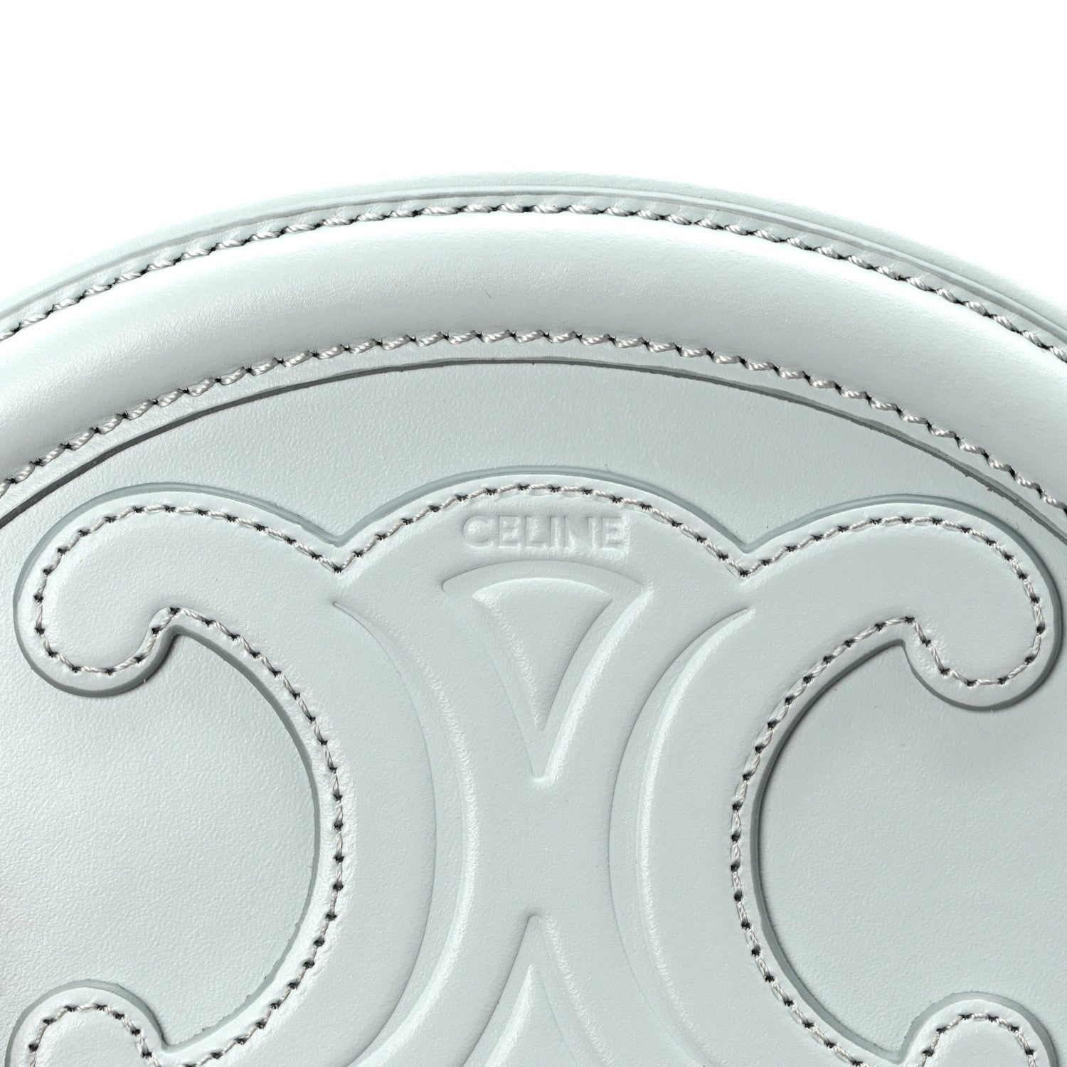 Celine Smooth Calfskin Cuir Small Triomphe Oval Crossbody Purse Soft Blue 6 of 10