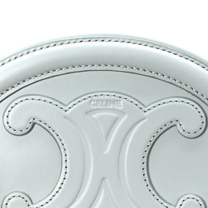 Celine Smooth Calfskin Cuir Small Triomphe Oval Crossbody Purse Soft Blue 6 of 10