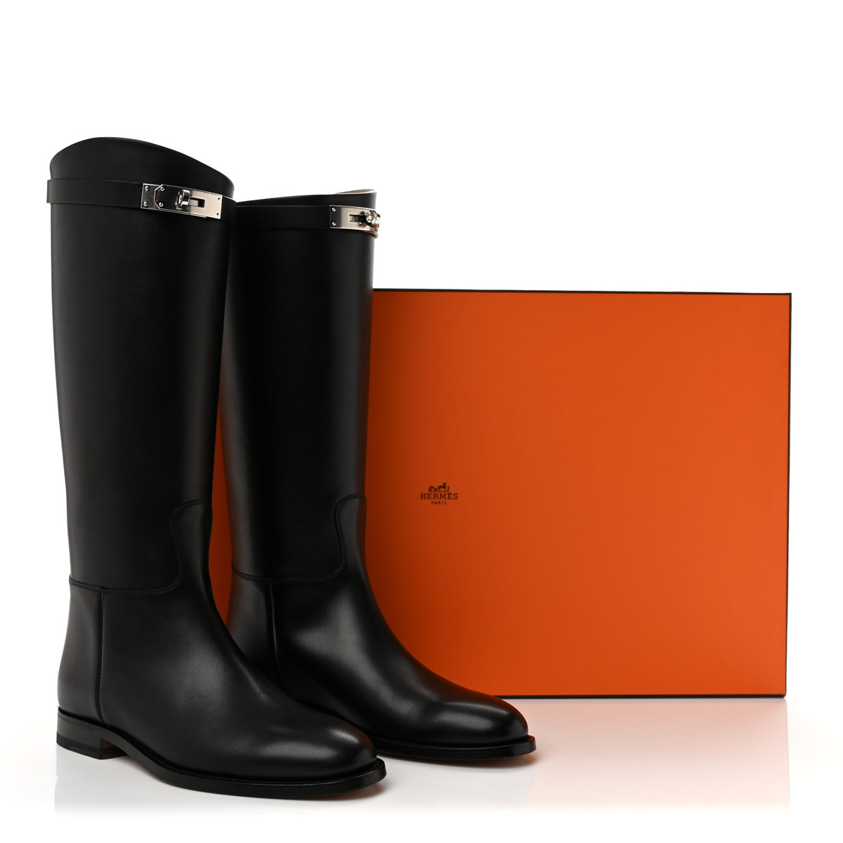 Hermes Box Kelly Jumping Boots 36.5 Black 10 of 10